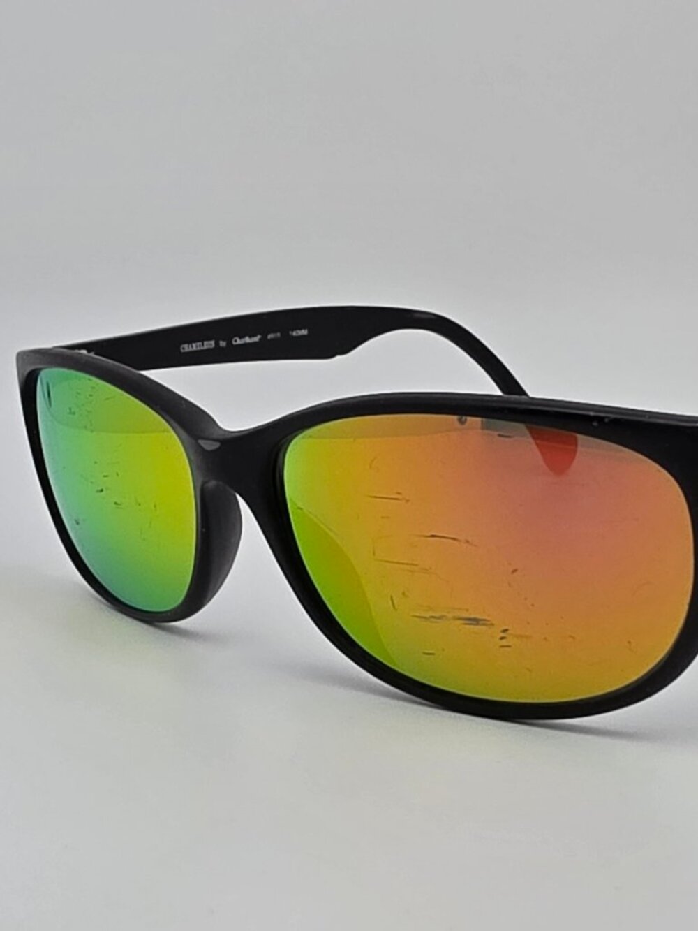 Charmant Chameleon 4915 Black Frame Multi-Color Mirror Glass Lens Sunglasses